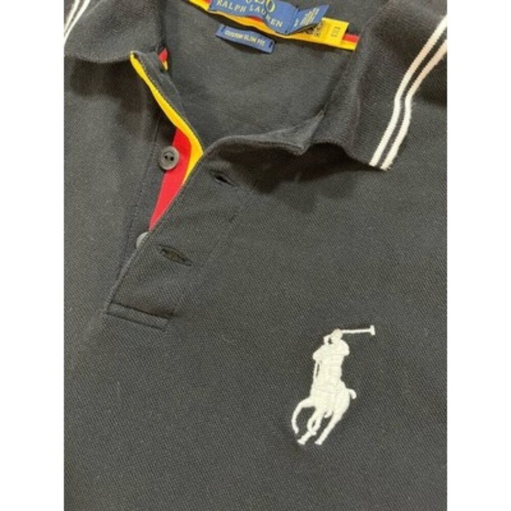 Polo RL Ss Country Knit-Germany Black Size L Authenticated